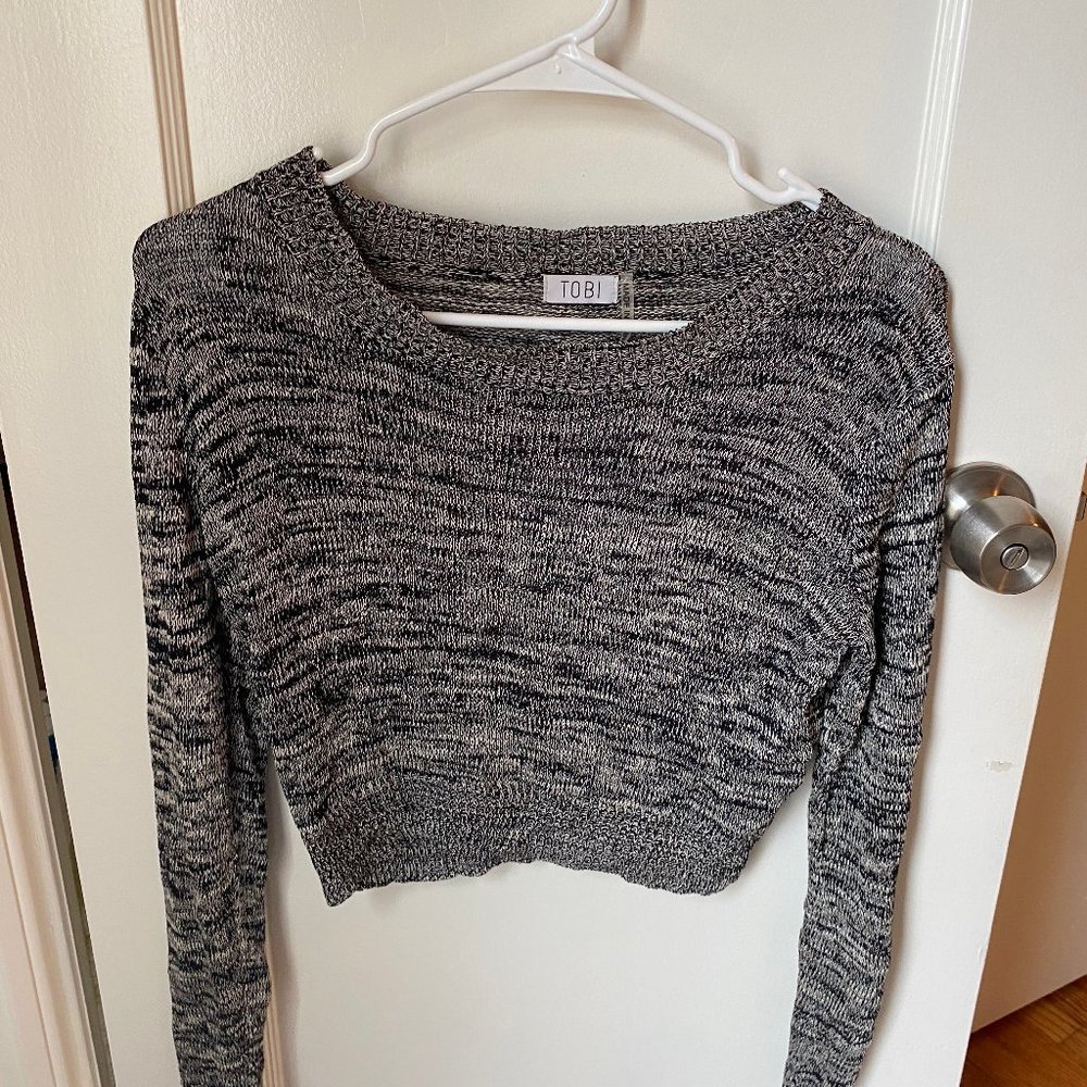 Tobi Grey Cropped Sweater